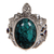 Sterling silver ring, 'Teal Turtle' - Sterling Silver and Reconstituted Turquoise Ring (image 2b) thumbail