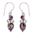Amethyst dangle earrings, 'Crown Princess' - Sterling Silver Amethyst Dangle Earrings thumbail