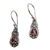 Garnet earrings, 'Red Blossoms' - Sterling Silver Garnet Dangle Earrings thumbail