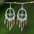 Agate chandelier earrings, 'Joyful Life' - Agate chandelier earrings (image 2) thumbail