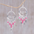 Agate chandelier earrings, 'Joyful Life' - Agate chandelier earrings (image 2b) thumbail