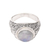 Rainbow moonstone solitaire ring, 'Sacred Lotus' - Rainbow Moonstone and Sterling Silver Ring from Bali
