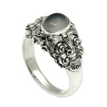 Men's moonstone solitaire ring, 'Goodness' - Men's Moonstone and Sterling Silver Ring