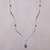 Garnet pendant necklace, 'Silver Tendrils' - Handcrafted Sterling Silver and Garnet Necklace (image 2) thumbail