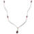 Garnet pendant necklace, 'Silver Tendrils' - Handcrafted Sterling Silver and Garnet Necklace (image 2c) thumbail