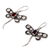 Garnet dangle earrings, 'Dragonfly Glow' - Garnet dangle earrings (image 2b) thumbail