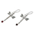 Garnet dangle earrings, 'Nocturnal Dragonfly' - Sterling Silver Dangle Earrings (image 2b) thumbail