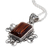 Halskette mit Anhänger aus Kokosnussholz - Handgefertigte Halskette mit Holzanhänger