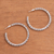 Sterling silver hoop earrings, 'Cloud Hoop' (large) - Sterling Silver Half Hoop Earrings (Large) (image 2b) thumbail