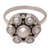 Pearl cocktail ring, 'White Rose' - Sterling Silver and Pearl Cluster Ring thumbail
