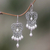 Pearl chandelier earrings, 'Heart Symphony' - Sterling Silver Pearl Chandelier Earrings thumbail