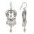 Pearl chandelier earrings, 'Heart Symphony' - Sterling Silver Pearl Chandelier Earrings
