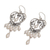 Pearl chandelier earrings, 'Heart Symphony' - Sterling Silver Pearl Chandelier Earrings (image 2c) thumbail