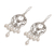 Pendientes candelabro de perlas - Pendientes candelabro de plata de ley con perlas