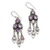 Amethyst chandelier earrings, 'Forest Princess' - Sterling Silver Amethyst Chandelier Earrings thumbail