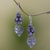 Amethyst chandelier earrings, 'Forest Princess' - Sterling Silver Amethyst Chandelier Earrings