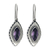 Amethyst drop earrings, 'Diamond Sparkle' - Sterling Silver Amethyst Drop Earrings thumbail