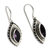 Amethyst drop earrings, 'Diamond Sparkle' - Sterling Silver Amethyst Drop Earrings (image 2b) thumbail