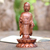 Wood statuette, 'A Simple and True Life' - Indonesian Wood Buddha Sculpture (image 2) thumbail