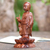 Wood statuette, 'A Simple and True Life' - Indonesian Wood Buddha Sculpture