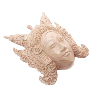 Wood mask, 'Legong Keraton Dancer' - Fair Trade Cultural Wood Dance Mask from Bali