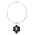 Pearl and onyx choker, 'Bajang Flower' - Pearl and Onyx Pendant on a Sterling Silver Collar Necklace thumbail