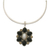 Pearl and onyx choker, 'Bajang Flower' - Pearl and Onyx Pendant on a Sterling Silver Collar Necklace (image 2b) thumbail