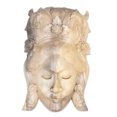 Wood mask, 'Lady Fragrance' - Wood mask