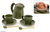 Stoneware tea set, 'Rainforest' (set for 2) - Stoneware tea set (Set for 2)