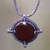 Carnelian pendant necklace, 'Power' - Handmade Sterling Silver and Carnelian Pendant Necklace thumbail