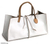Leather handbag, 'White Sophistication' - Leather Tote Shoulder Bag (image 2a) thumbail