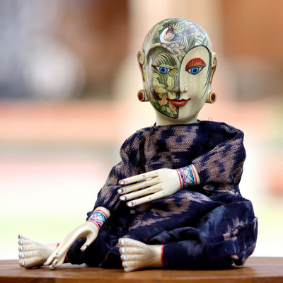 Muñeca de exhibición de madera - Muñeco Decorativo Algodón y Madera