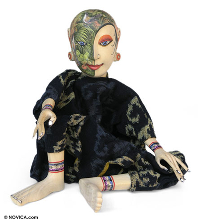 Cotton and Wood Decorative Doll