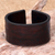 Leather bracelet, 'Brown Reality' - Unique Leather Wristband Bracelet thumbail