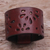 Leather bracelet, 'Floral Red' - Women's Leather Wristband Bracelet