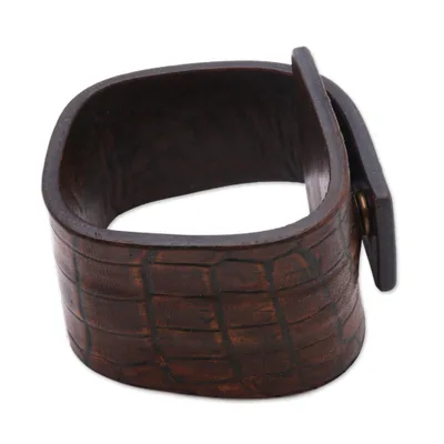 Indonesian Leather Wristband Bracelet
