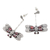 Garnet drop earrings, 'Dragonfly' - Garnet drop earrings (image 2c) thumbail
