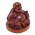 Wood statuette, 'Jovial Buddha' - Original Wood Sculpture 