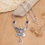 Garnet and amethyst necklace, 'Victorian Butterfly' - Garnet and Amethyst Necklace (image 2) thumbail