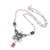 Garnet and amethyst necklace, 'Victorian Butterfly' - Garnet and Amethyst Necklace (image 2b) thumbail