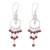 Garnet earrings, 'Dancing Swans' - Garnet earrings