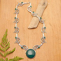 Collar colgante de plata de primera ley, 'Ivy Moon' - Collar colgante de plata de primera ley