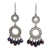 Pearl chandelier earrings, 'Eclipse in Black' - Pearl chandelier earrings thumbail