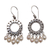 Pearl chandelier earrings, 'White Moon Aura' - Indonesian Sterling Silver Pearl Chandelier Earrings thumbail
