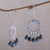 Pearl chandelier earrings, 'Black Moon Aura' - Sterling Silver Pearl Chandelier Earrings