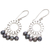 Pearl chandelier earrings, 'Black Moon Aura' - Sterling Silver Pearl Chandelier Earrings (image 2d) thumbail