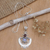 Rainbow moonstone and garnet pendant necklace, 'Arabesque' - Indonesian Sterling Silver and Rainbow Moonstone Necklace