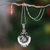 Rainbow moonstone and garnet pendant necklace, 'Arabesque' - Indonesian Sterling Silver and Rainbow Moonstone Necklace (image 2d) thumbail