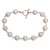 Pearl link bracelet, 'Sterling Contrasts' - Pearl Sterling Silver Link Bracelet thumbail