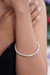 Sterling silver bangle bracelet, 'Moon Glow' - Unique Sterling Silver Bangle Bracelet